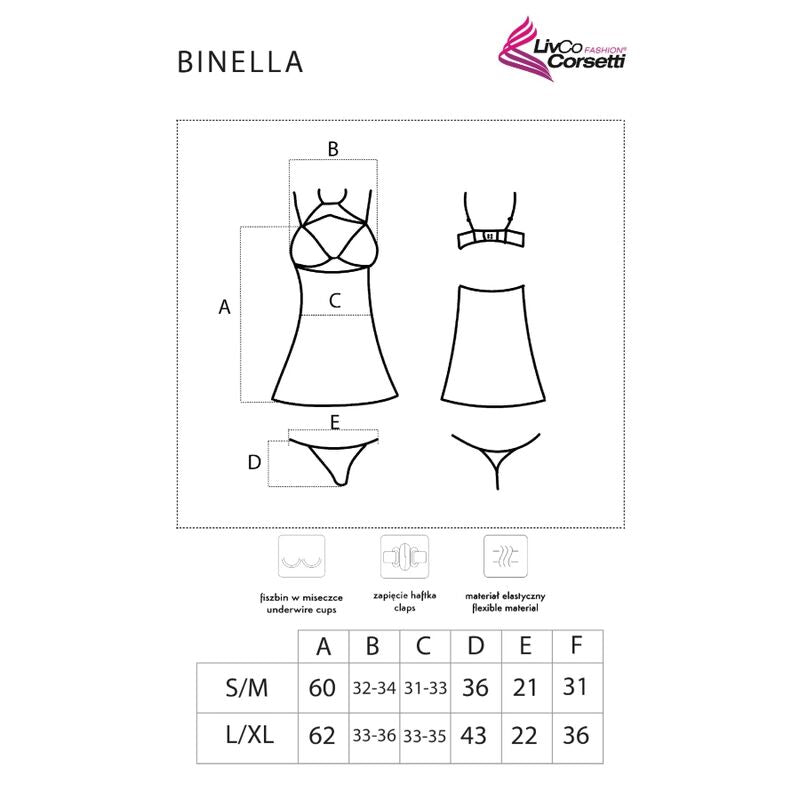 CONJUNTO BINELLA BABYDOLL + TANGA PRETO