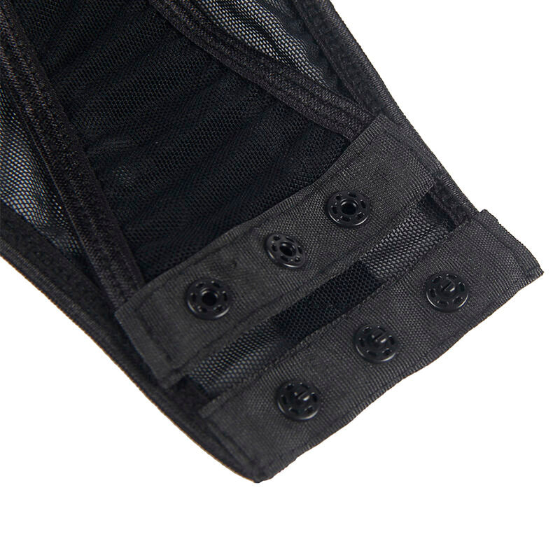 TEDDY COM ALA LIGA DETALHE PEITO PRETO/VERMELHO/BRANCO