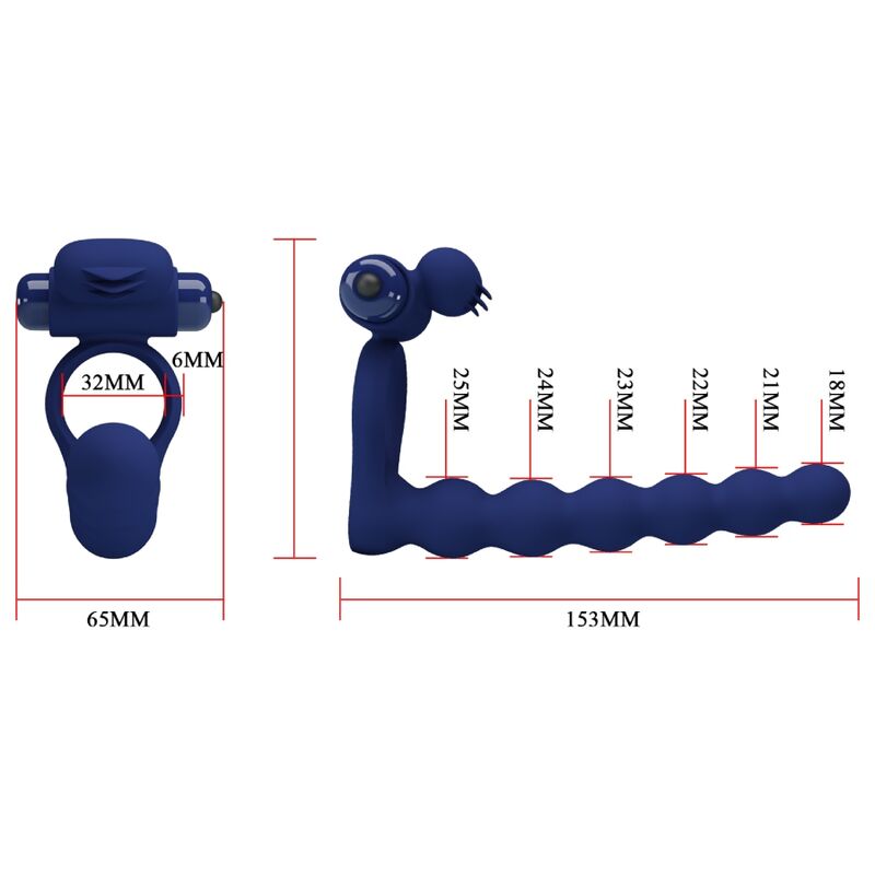 AJMAL ANEL VIBRADOR COM PLUG AZUL