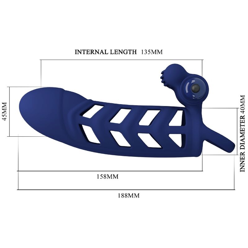 ALTAF ANEL VIBRADOR COM BAINHA DE SILICONE AZUL