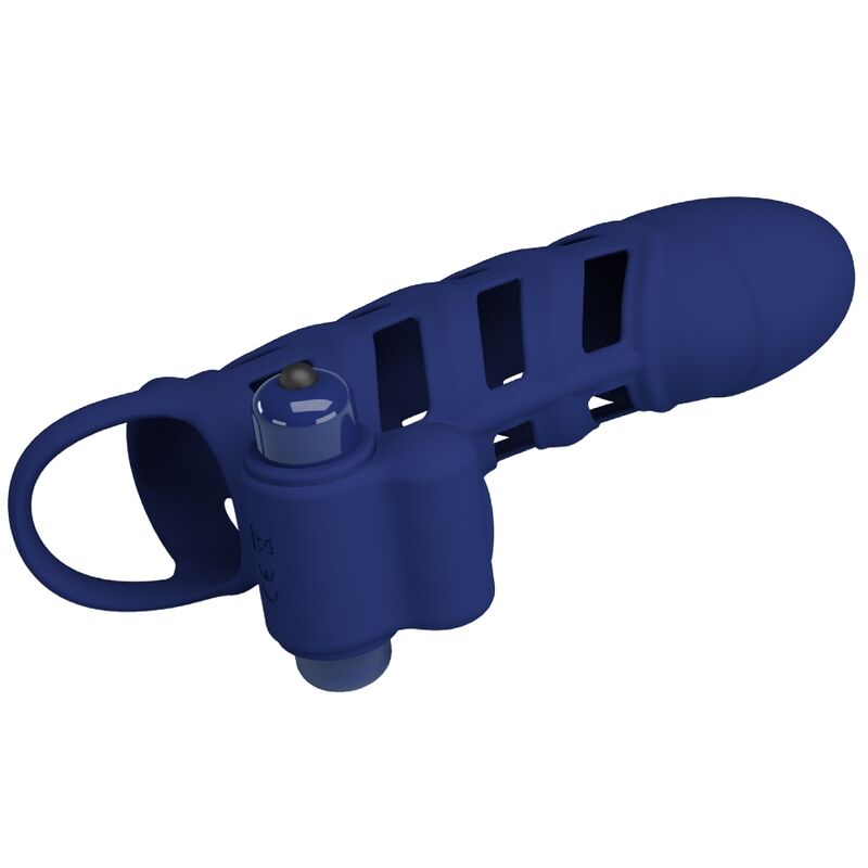 ALTAF ANEL VIBRADOR COM BAINHA DE SILICONE AZUL