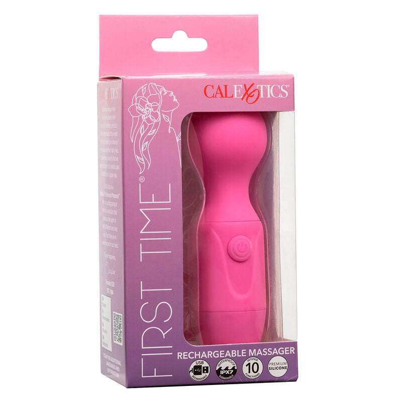 FIRST TIME MASSAGEADOR RECARREGÁVEL 10 VIBRAÇÕES ROSA