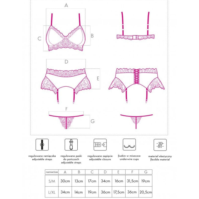 LIVCO CORSETTI SUTIÃ + CALCINHA + CINTO-LIGA