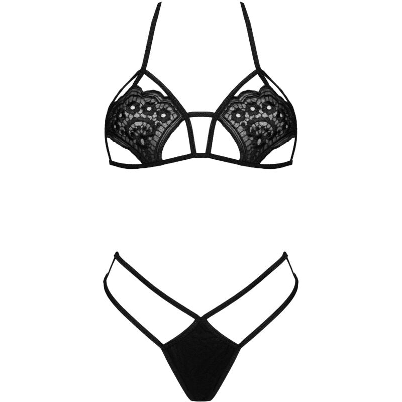 CONJUNTO JIMENA + TANGA PRETO TAMANHO ÚNICO