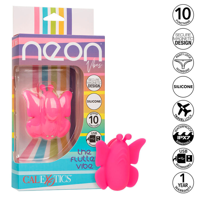 NEON VIBES FLUTTER VIBE ESTIMULADOR DE VIBRAÇÃO 10 VIBRAÇÕES ROSA