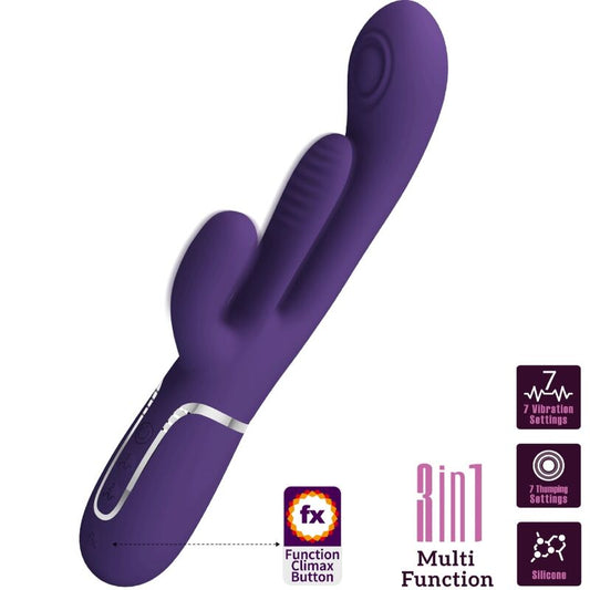 SHANIA TRIPLE RABBIT VIBRADOR MULTIFUNCIONAL ROXO