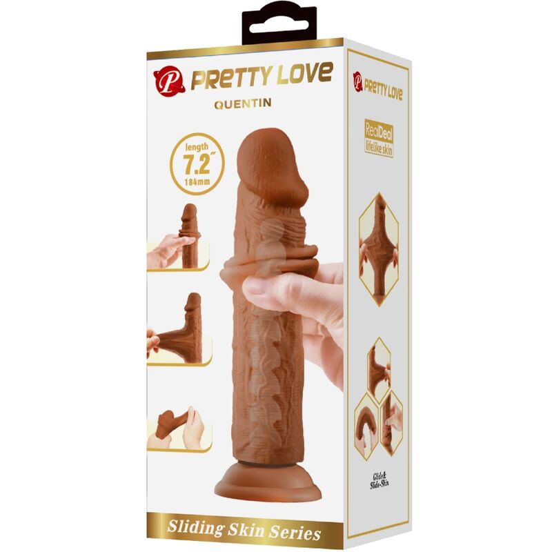 QUENTIN DILDO REALISTA 18 CM MARROM