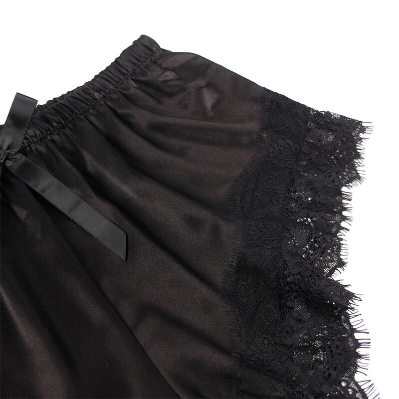 CAMISOLA DE SEDA CASUAL + CALÇA DE RENDA PRETA