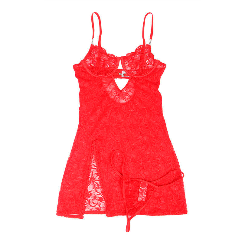 BABYDOLL DE RENDA COM ALÇAS AJUSTÁVEIS VERMELHO