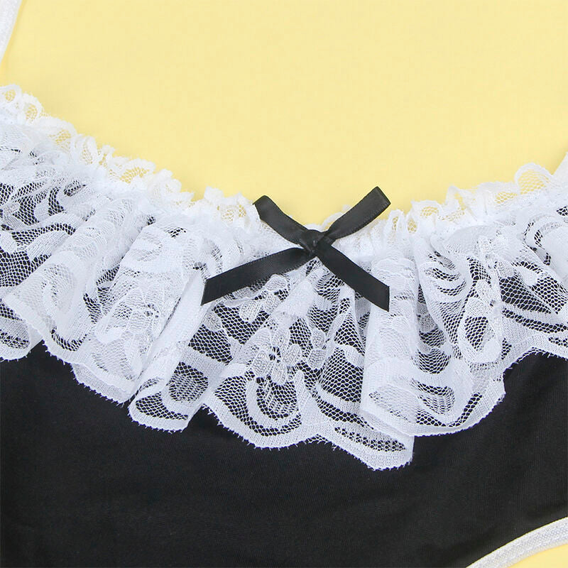 FANTASIA DE EMPREGADA SEXY PRETO/BRANCO