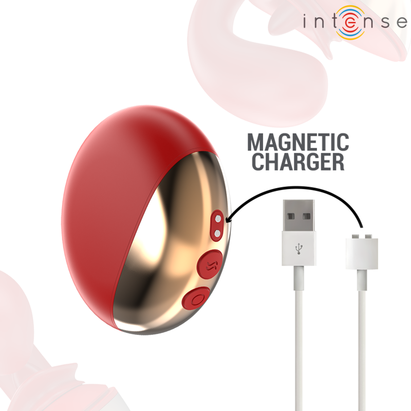 VIBRADOR E ESTIMULADOR MARIAH EM FORMATO U 10 VIBRAÇÕES VERMELHO