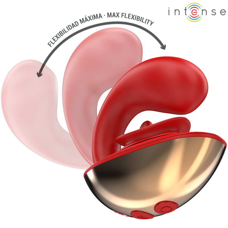 VIBRADOR E ESTIMULADOR MARIAH EM FORMATO U 10 VIBRAÇÕES VERMELHO