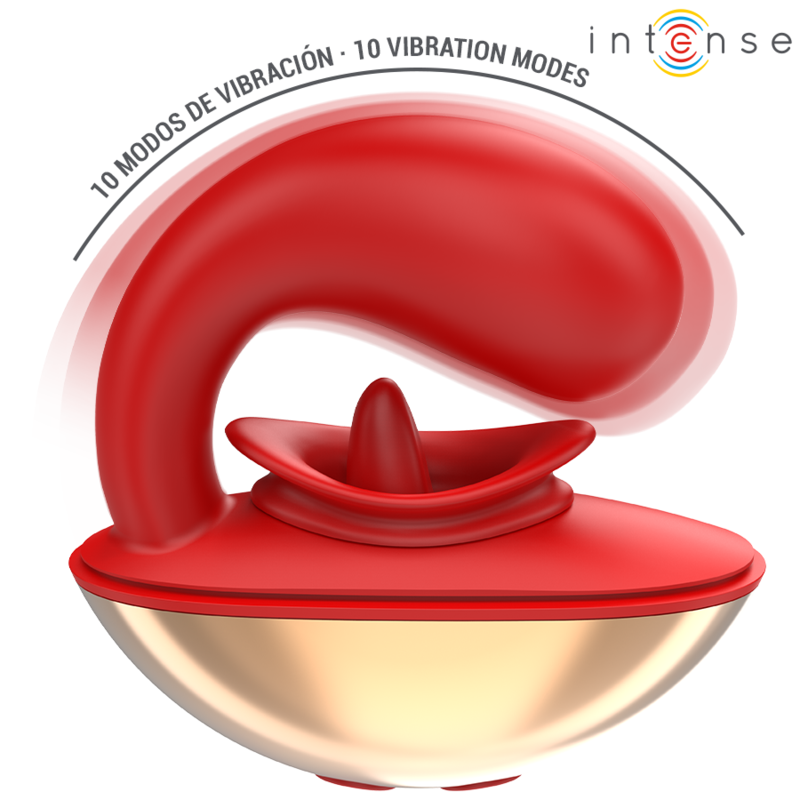 VIBRADOR E ESTIMULADOR MARIAH EM FORMATO U 10 VIBRAÇÕES VERMELHO