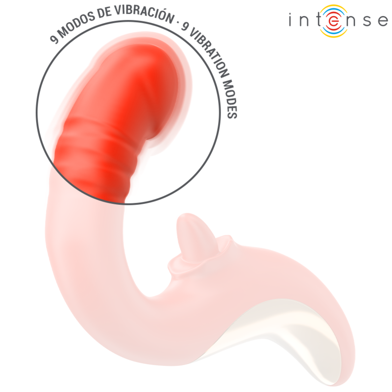 VIBRADOR E ESTIMULADOR PAULINA EM FORMA DE U VERMELHO