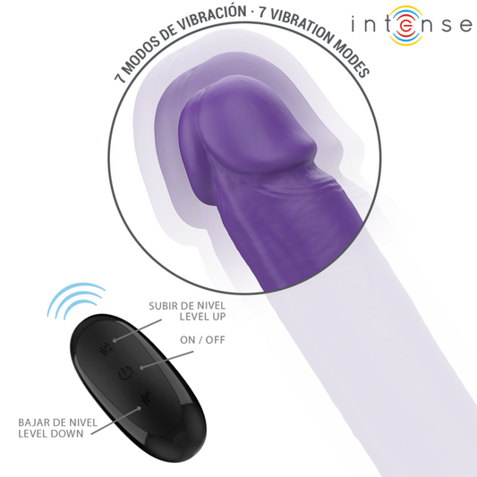 GUNTER DILDO VIBRADOR DUPLO 40 CM ROXO CONTROLE REMOTO