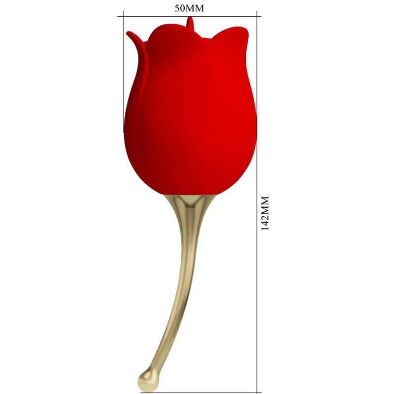 ESTIMULADOR DE CLITÓRIS ROSE LOVER 12 VIBRAÇÕES VERMELHO