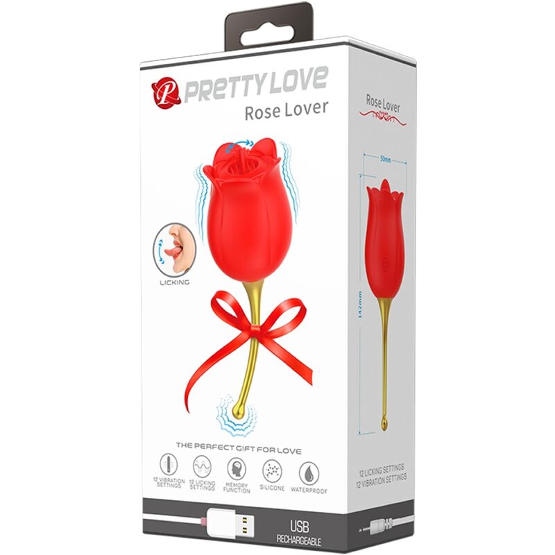 ESTIMULADOR DE CLITÓRIS ROSE LOVER 12 VIBRAÇÕES VERMELHO