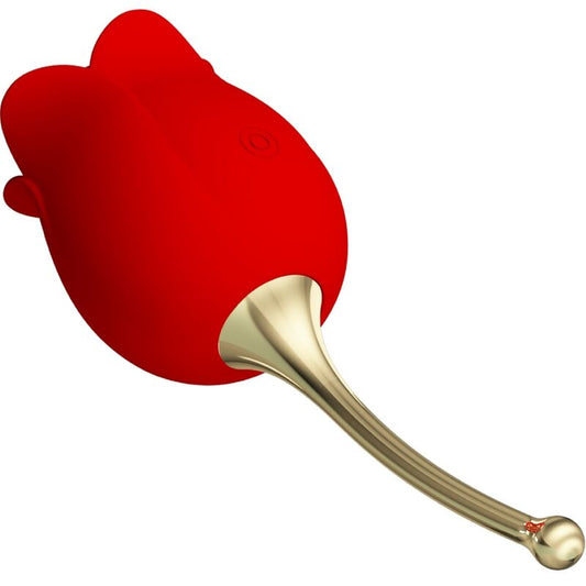 ESTIMULADOR DE CLITÓRIS ROSE LOVER 12 VIBRAÇÕES VERMELHO