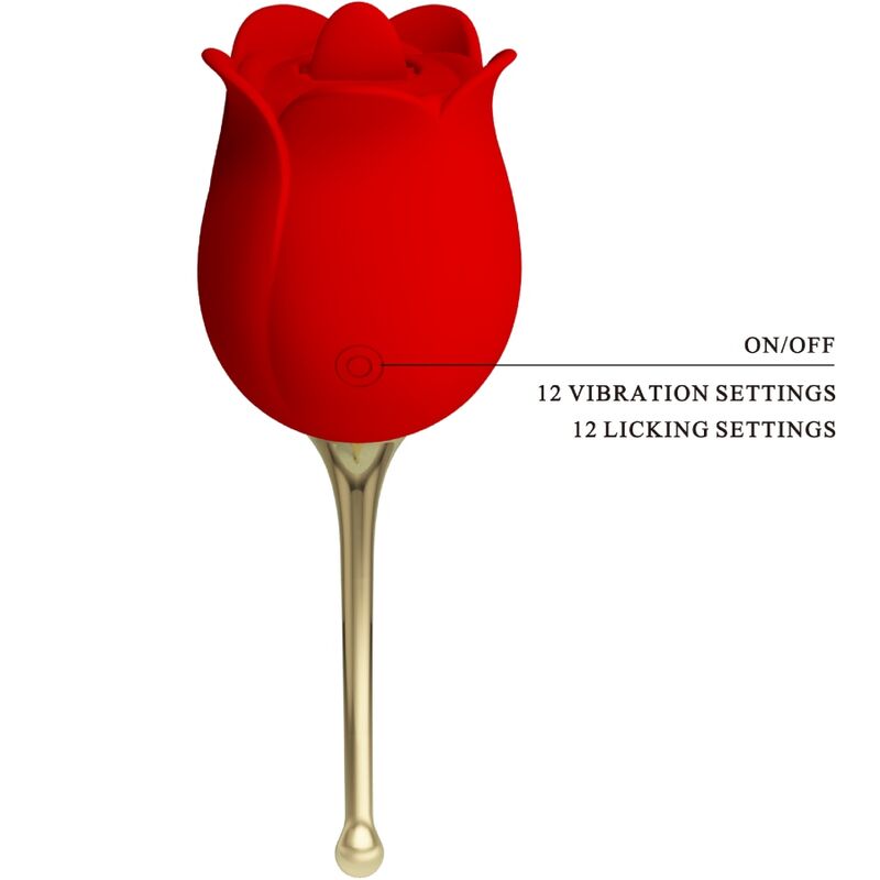 ESTIMULADOR DE CLITÓRIS ROSE LOVER 12 VIBRAÇÕES VERMELHO