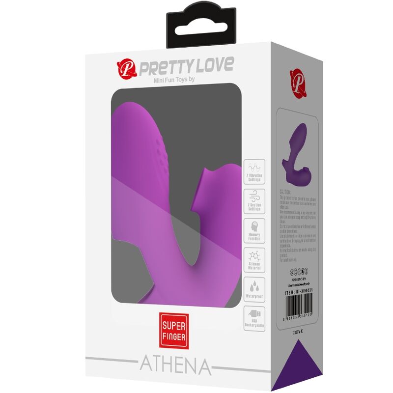 VIBRADOR DE DEDO ATHENA COM ESTIMULADOR DE CLITÓRIS ROXO