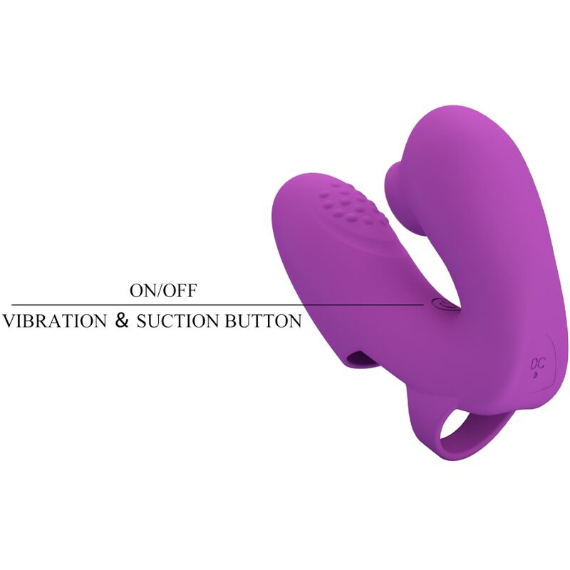 VIBRADOR DE DEDO ATHENA COM ESTIMULADOR DE CLITÓRIS ROXO