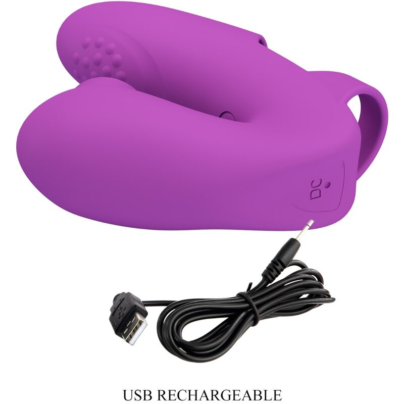 VIBRADOR DE DEDO ATHENA COM ESTIMULADOR DE CLITÓRIS ROXO