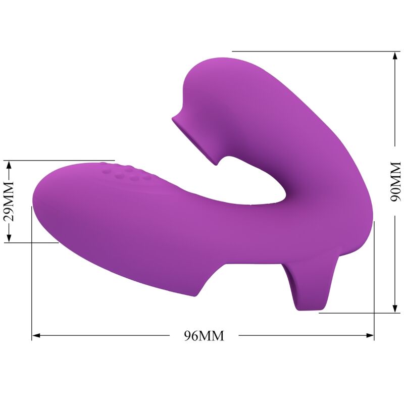 VIBRADOR DE DEDO ATHENA COM ESTIMULADOR DE CLITÓRIS ROXO