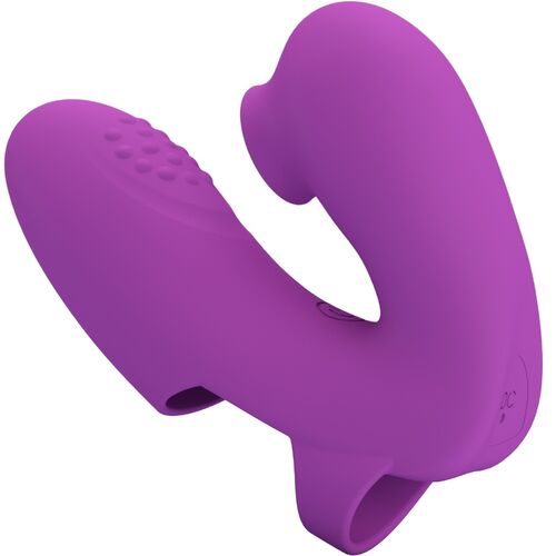 VIBRADOR DE DEDO ATHENA COM ESTIMULADOR DE CLITÓRIS ROXO