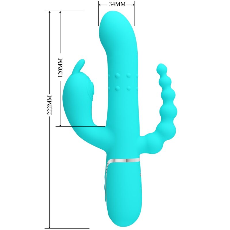 CAMMY 4 EM 1 MULTIFUNCIONAL TRIPPLE RABBIT VIBRADOR AZUL