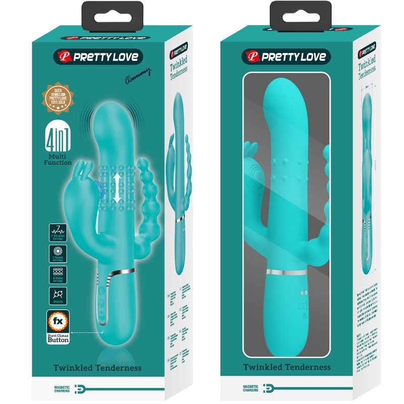 CAMMY 4 EM 1 MULTIFUNCIONAL TRIPPLE RABBIT VIBRADOR AZUL
