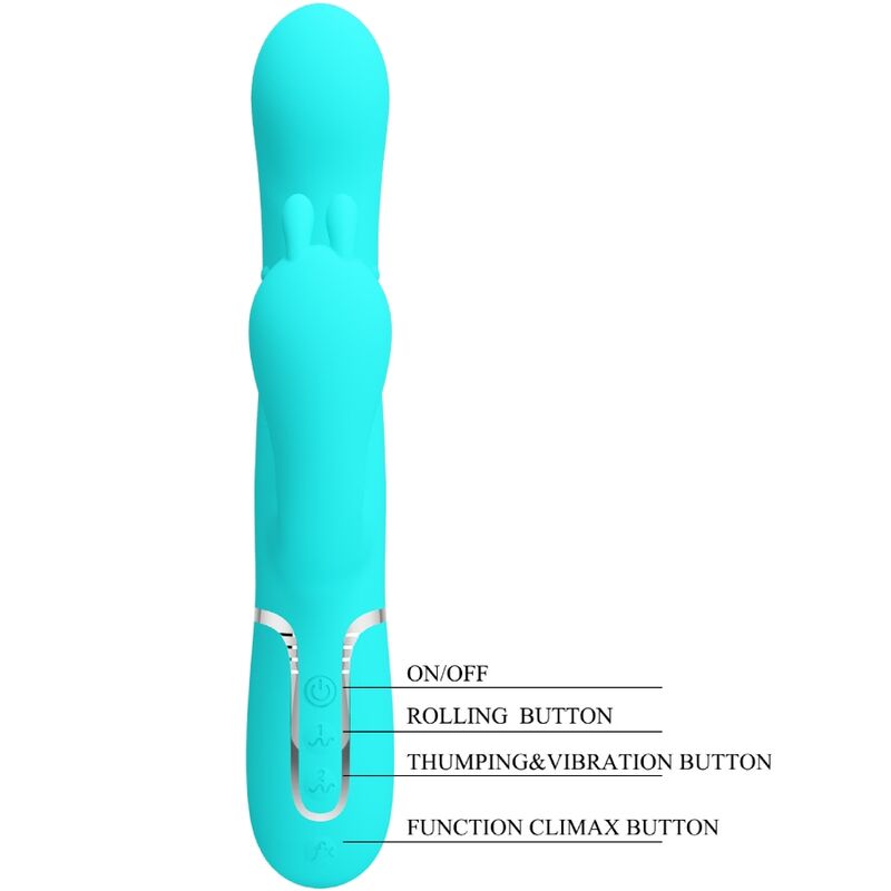 CAMMY 4 EM 1 MULTIFUNCIONAL TRIPPLE RABBIT VIBRADOR AZUL