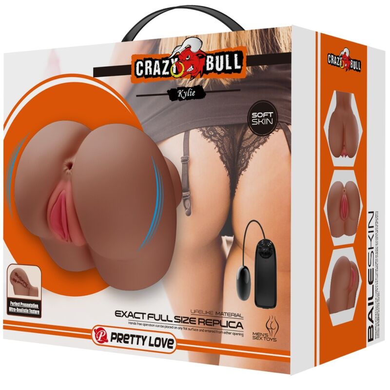 VIBRADOR KYLIE ASS COM CONTROLE REMOTO REALISTA DE VAGINA E ÂNUS