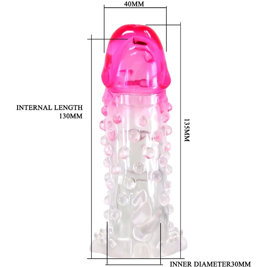 BAINHA DE AMPLIAÇÃO REALISTA WILFORD COM PÊNIS EM RELEVO ROSA