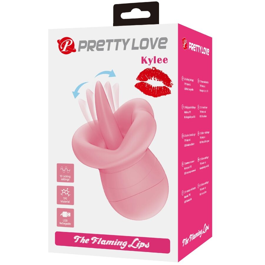 ESTIMULADOR DE CLITÓRIS KYLEE TONGUE 10 VIBRAÇÕES ROSA NUDE
