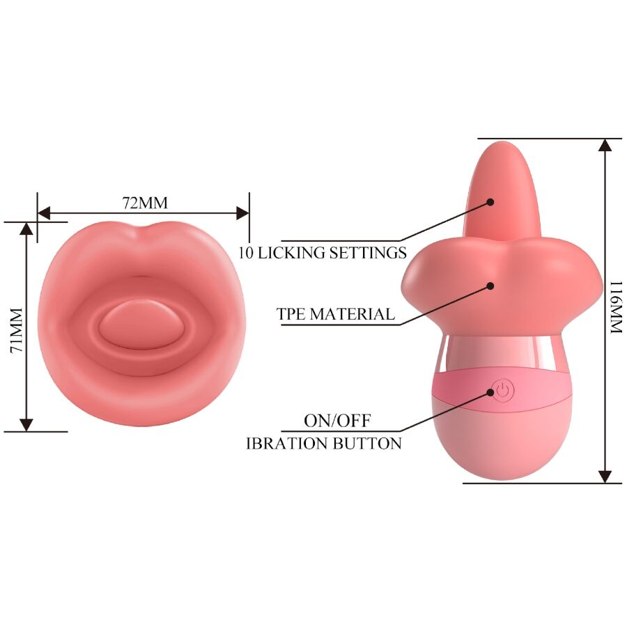ESTIMULADOR DE CLITÓRIS KYLEE TONGUE 10 VIBRAÇÕES ROSA NUDE
