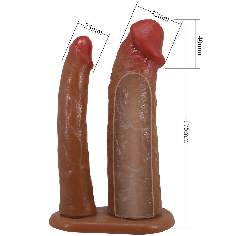 YAIRON MANGA DUPLA PARA PÊNIS COM EXTENSÃO DE 4 CM MULATO
