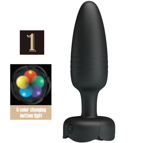 TARION ANAL PLUG COM LUZ LED PRETO 12,5 CM
