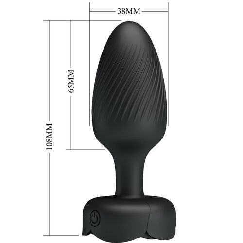 VARIAN ANAL PLUG COM LUZ LED PRETO 10,8 CM