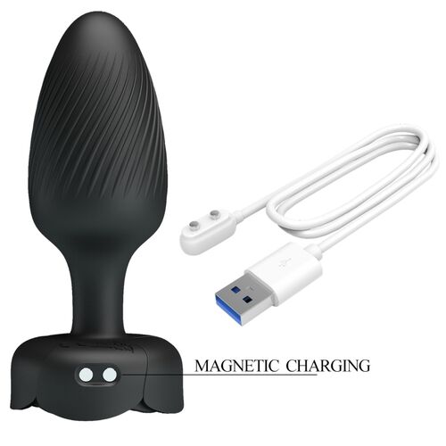 VARIAN ANAL PLUG COM LUZ LED PRETO 10,8 CM