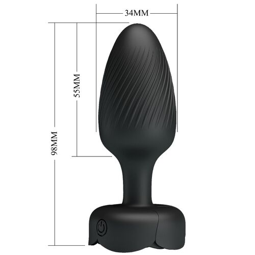 OSBORN PLUG ANAL COM LUZ LED PRETO 9,8 CM