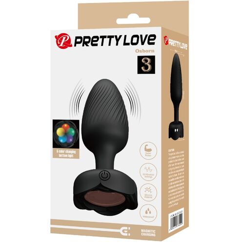 OSBORN PLUG ANAL COM LUZ LED PRETO 9,8 CM