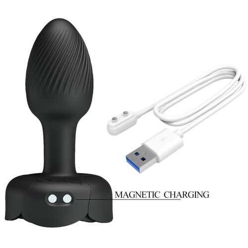 OLMAN PLUG ANAL COM LUZ LED PRETO 8,8 CM