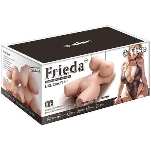 FRIEDA TRONCO FEMININO REALISTA COM VIBRAÇÃO 36 CM
