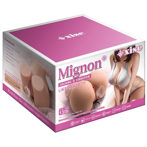 MIGNON SUCKING MASTURBADOR VAGINA REALISTA COM VIBRAÇÃO E ONDAS ESTIMULANTES E CONTROLE REMOTO 6 KG