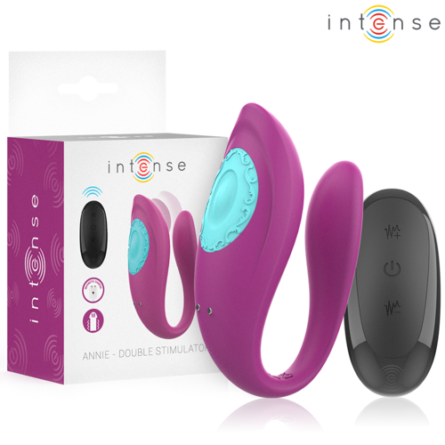 ANNIE VIBRADOR E ESTIMULADOR EM FORMA DE U ROXO CONTROLE REMOTO