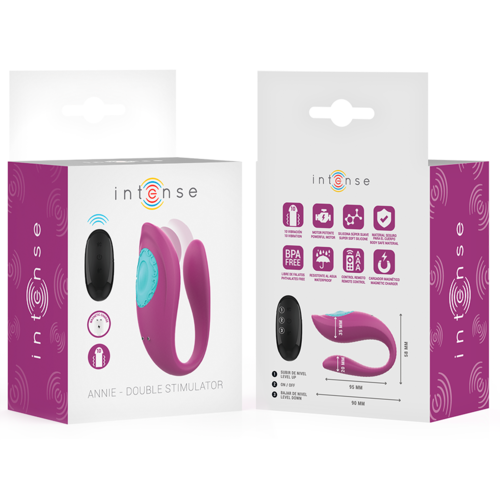 ANNIE VIBRADOR E ESTIMULADOR EM FORMA DE U ROXO CONTROLE REMOTO