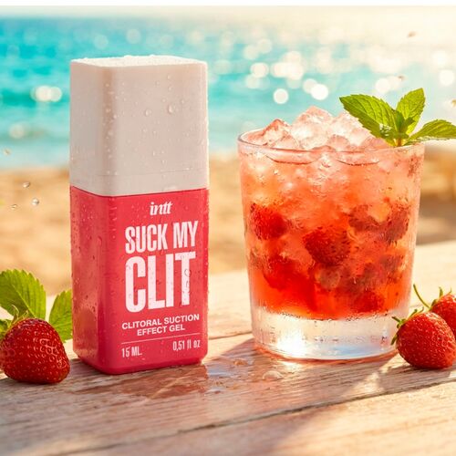 SUCK MY CLIT GEL COM EFEITO DE SUCÇÃO MORANGO SILVESTRE 15 ML