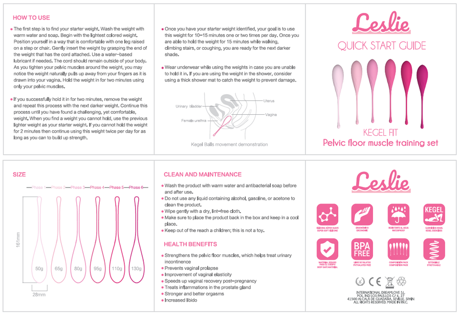KEGEL FIT PELVIC MUSCLE TRAINING CONJUNTO 6 PCS