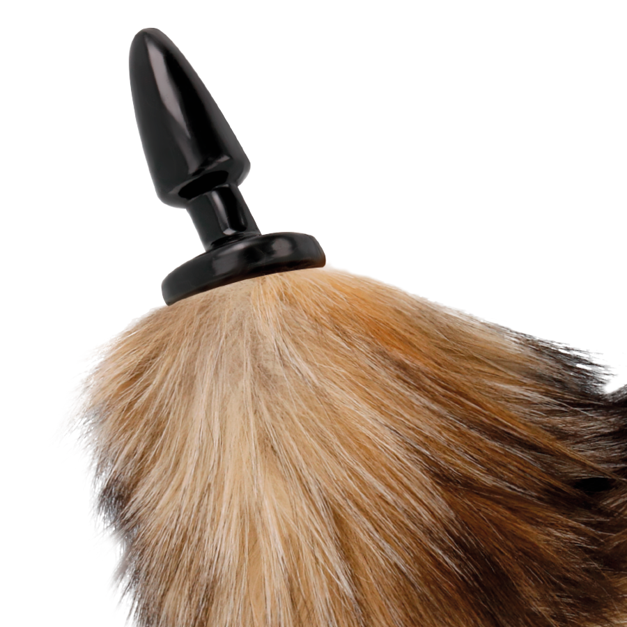 CAUDA NATURAL COM PLUG ANAL DE SILICONE 10 CM