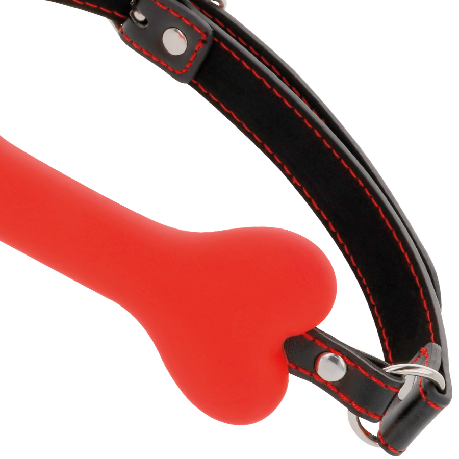 MORDAÇA DE SILICONE DE OSSO VERMELHO